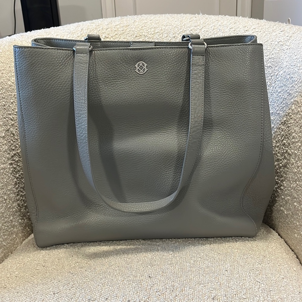 Dagne Dover Allyn leather tote in olive